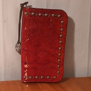 Double J Saddlery Snake Print Wallet with Studs